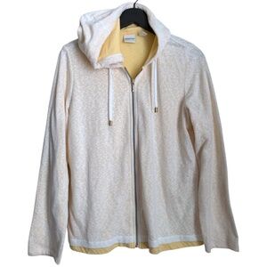 Zenergy by Chico's Zip Hoodie Size 0 (Small 4/6)  Cream Yellow